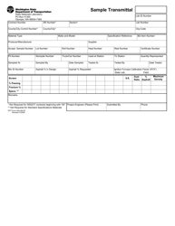 Document preview: DOT Form 350-056 Sample Transmittal - Washington