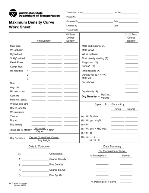 DOT Form 351-532  Printable Pdf