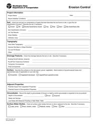 Document preview: DOT Form 351-102 Erosion Control - Washington