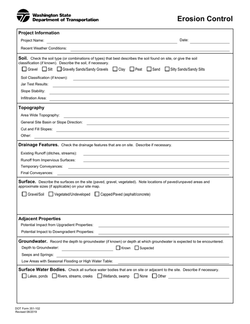 DOT Form 351-102  Printable Pdf