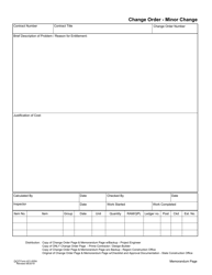 DOT Form 421-005A Change Order - Minor Change - Washington, Page 2