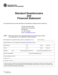 DOT Form 420-010 Standard Questionnaire and Financial Statement - Washington, Page 3