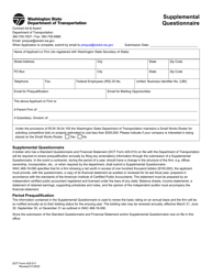 DOT Form 420-011 Supplemental Questionnaire - Washington, Page 3