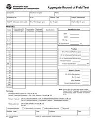 Document preview: DOT Form 422-020A Aggregate Record of Field Test - Washington