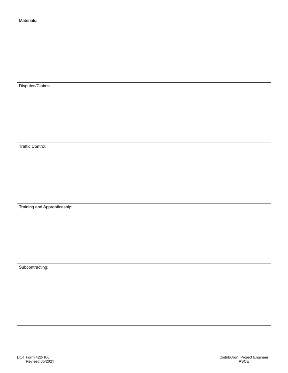 DOT Form 422-100 Interim Inspection of Federal-Aid Project - Washington, Page 2