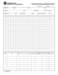 DOT Form 422-636 Field Note Record (Sketch Grid) - Bond - Washington