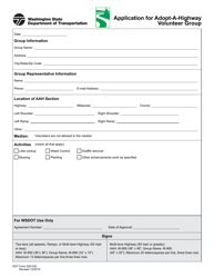 Document preview: DOT Form 520-032 Application for Adopt-A-highway Volunteer Group - Washington
