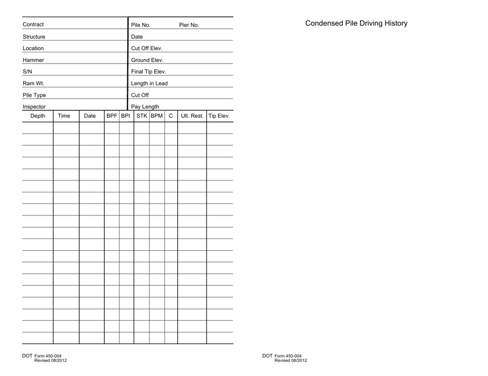 DOT Form 450-004 Pile Book - Washington, Page 7