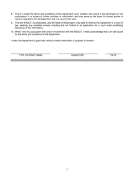 DOT Form 550-021 Confidentiality, Nondisclosure &amp; Information-Sharing Agreement for Multiple Assets - Washington, Page 2