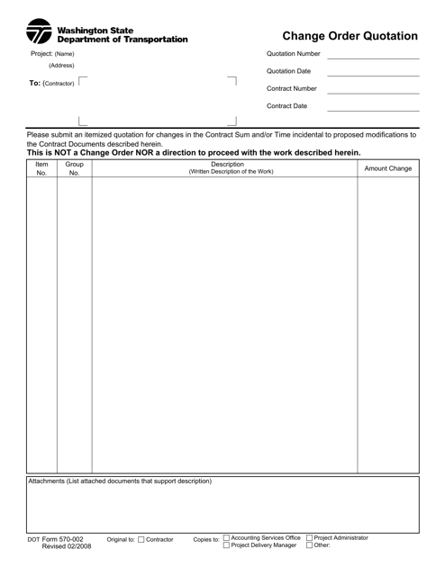 DOT Form 570-002  Printable Pdf