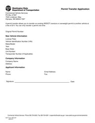 Document preview: DOT Form 560-047 Permit Transfer Application - Washington