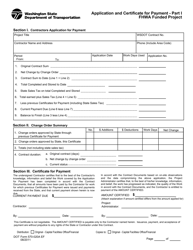 Document preview: DOT Form 570-020A Part I Application and Certificate for Payment - Fhwa Funded Project - Washington