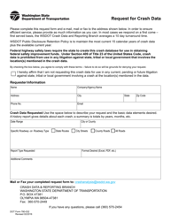 Document preview: DOT Form 780-032 Request for Crash Data - Washington