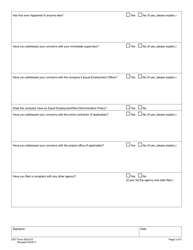 DOT Form 830-010 External Complaint Intake Questionnaire - Washington, Page 3
