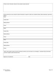 DOT Form 830-010 External Complaint Intake Questionnaire - Washington, Page 4