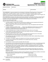 Document preview: DOT Form 900-058 Adopt-An-airport Agreement for Volunteers - Washington