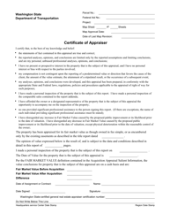 Document preview: Appendix 25.145 Certificate of Appraiser - Washington