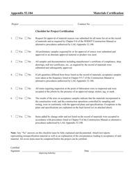 Document preview: Appendix 52.104 Materials Certification - Washington