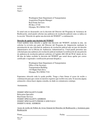 Formulario RES-502 General Notice of Relocation Rights for Landlords - Washington (Spanish), Page 3
