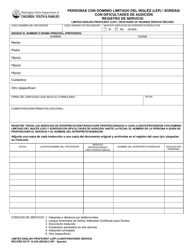 Document preview: DCYF Formulario 15-245 Personas Con Dominio Limitado Del Ingles (Lep)/Sordas/Con Dificultades De Audicion Registro De Servicio - Washington (Spanish)