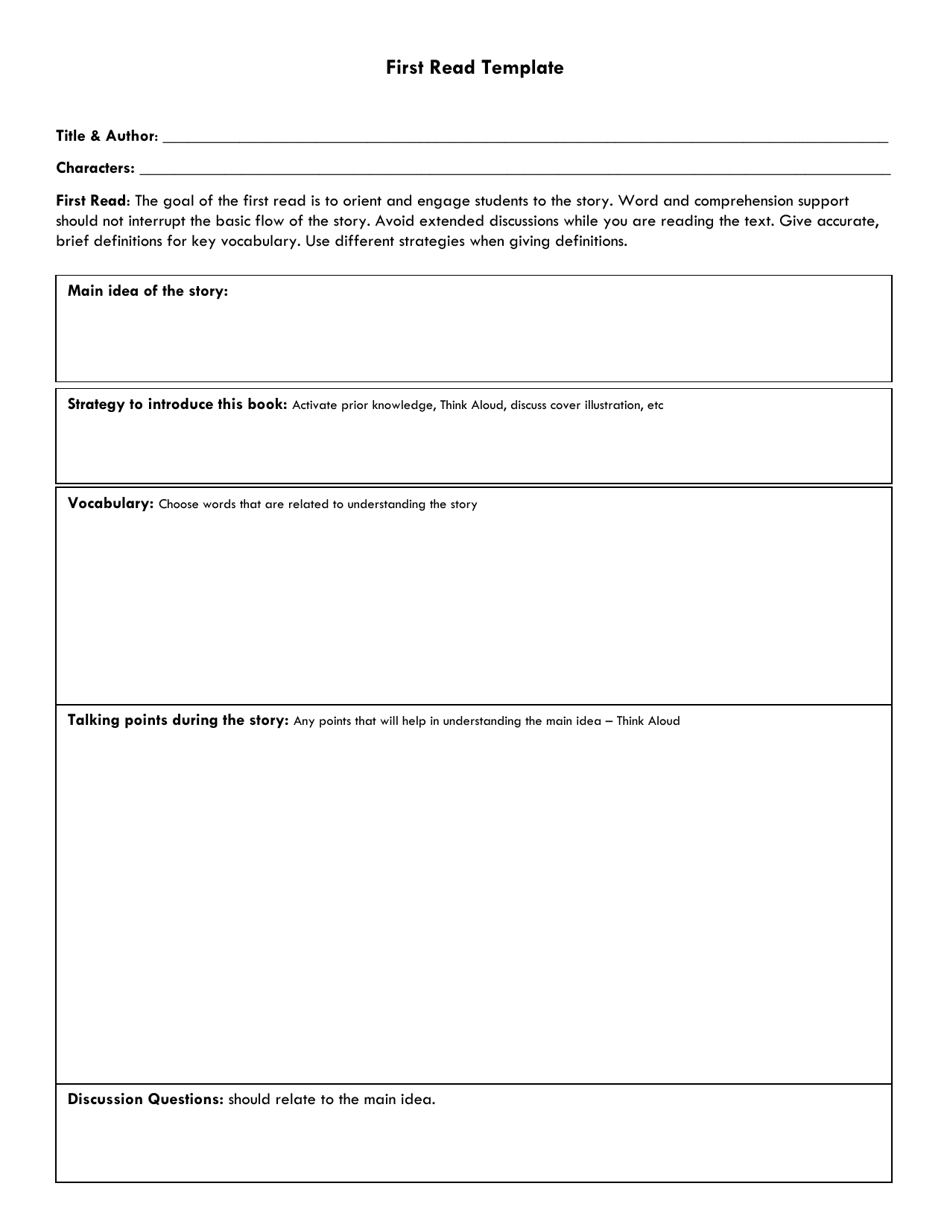 First Read Template - Washington, Page 1