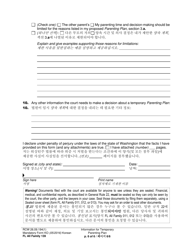 Form FL All Family139 Information for Temporary Parenting Plan - Washington (English/Korean), Page 6