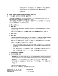 Form FL All Family150 Restraining Order - Washington (English/Korean), Page 4