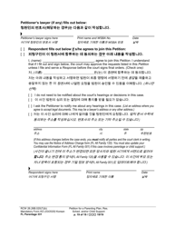 Form FL Parentage331 Petition for a Parenting Plan, Residential Schedule and/or Child Support - Washington (English/Korean), Page 19