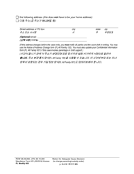 Form FL Modify603 Motion for Adequate Cause Decision (To Change a Parenting/Custody Order) - Washington (English/Korean), Page 5