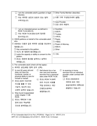Form WPF VA-1.015 Petition for Vulnerable Adult Order for Protection - Washington (English/Korean), Page 2