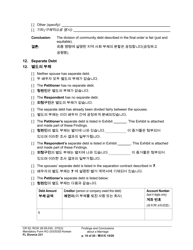 Form FL Divorce231 Findings and Conclusions About a Marriage - Washington (English/Korean), Page 10