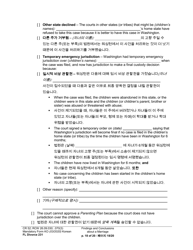 Form FL Divorce231 Findings and Conclusions About a Marriage - Washington (English/Korean), Page 18
