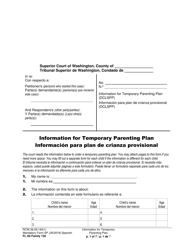 Form FL All Family139 Information for Temporary Parenting Plan - Washington (English/Spanish)