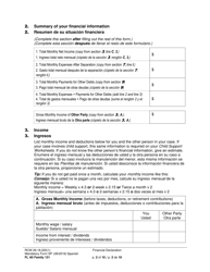 Form FL All Family131 Financial Declaration - Washington (English/Spanish), Page 2