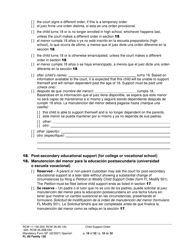 Form FL All Family130 Child Support Order - Washington (English/Spanish), Page 18