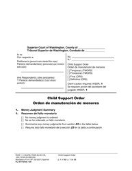 Form FL All Family130 Child Support Order - Washington (English/Spanish)