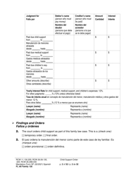 Form FL All Family130 Child Support Order - Washington (English/Spanish), Page 2