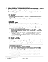 Form FL All Family150 Restraining Order - Washington (English/Spanish), Page 4