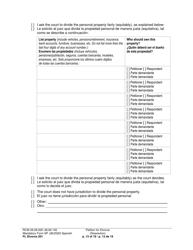 Form FL Divorce201 Petition for Divorce (Dissolution) - Washington (English/Spanish), Page 13
