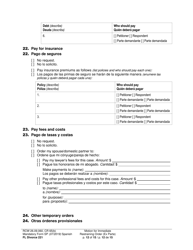 Form FL Divorce221 Motion for Immediate Restraining Order (Ex Parte) - Washington (English/Spanish), Page 12