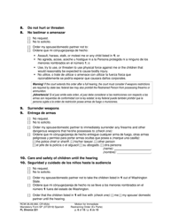 Form FL Divorce221 Motion for Immediate Restraining Order (Ex Parte) - Washington (English/Spanish), Page 6