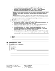 Form FL Divorce223 Motion for Temporary Family Law Order - Washington (English/Spanish), Page 10