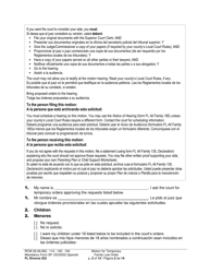 Form FL Divorce223 Motion for Temporary Family Law Order - Washington (English/Spanish), Page 2