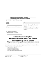 Form FL Parentage331 Petition for Parenting Plan, Residential Schedule, and/or Child Support - Washington (English/Spanish)