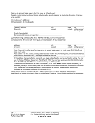 Form FL Parentage330 Summons: Notice About Petition for Parenting Plan, Residential Schedule and/or Child Support - Washington (English/Spanish), Page 4