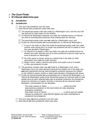 Form FL Modify604 Order on Adequate Cause to Change a Parenting/Custody Order - Washington (English/Spanish), Page 2
