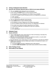 Form FL Modify604 Order on Adequate Cause to Change a Parenting/Custody Order - Washington (English/Spanish), Page 3