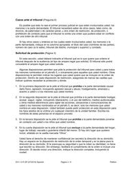 Instrucciones para Formulario WPF DV-1.015 Petition for Order for Protection - Washington (Spanish), Page 3