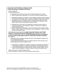 Form WPF DV-2.015 Temporary Order for Protection and Notice of Hearing (Tmorprt) - Washington (English/Spanish), Page 5
