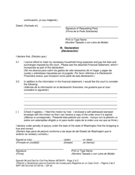 Form WPF GR34.0100 Motion and Declaration for Waiver of Civil Fees and Surcharges - Washington (English/Spanish), Page 2